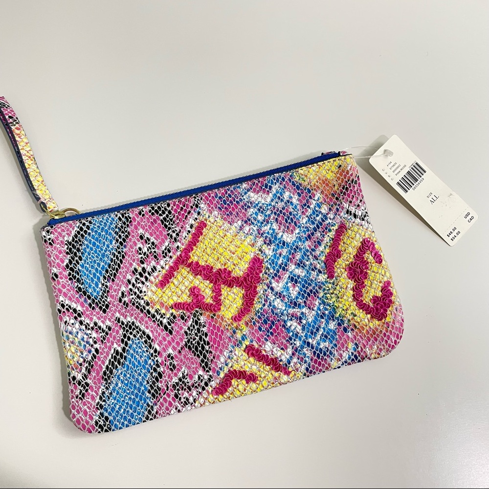 Anthropologie leather clutch